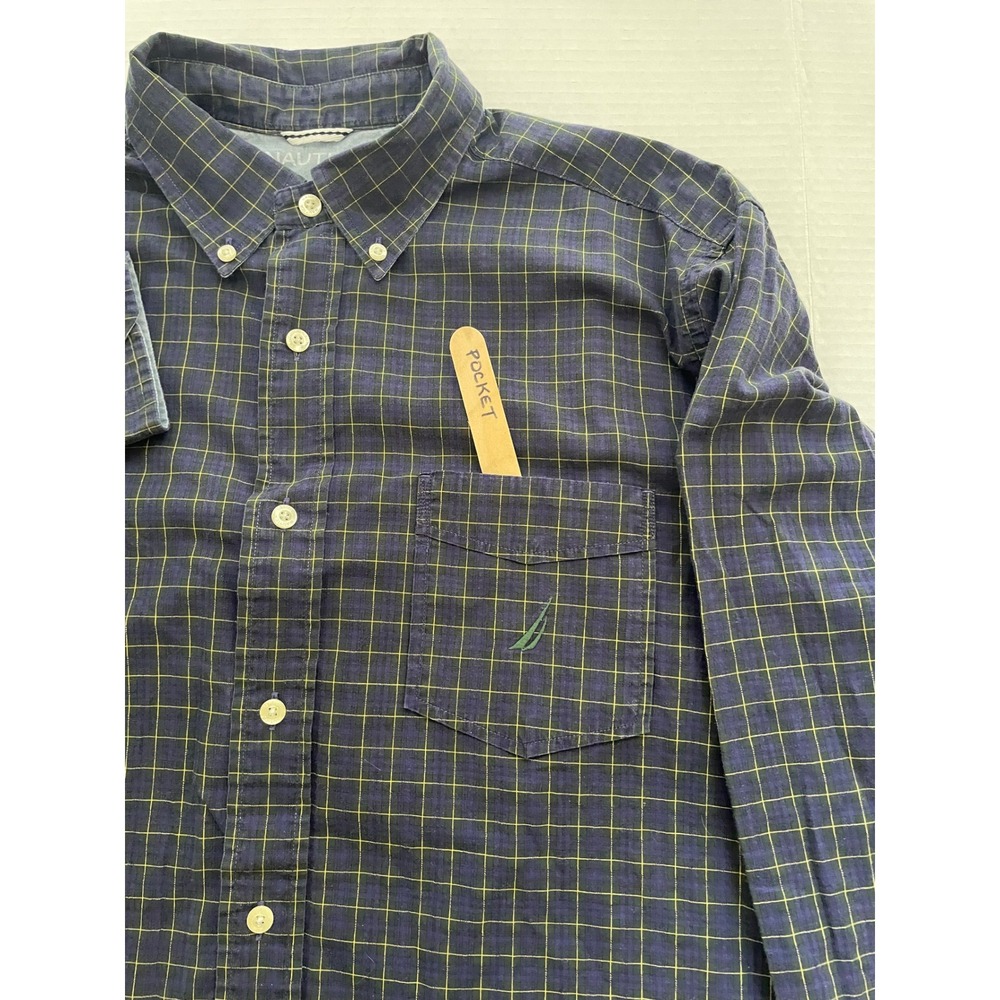 Nautica Mens Vintage Wear Authentic Clothing Plaid Long Sleeve Button Down Shirt - Picture 5 of 15